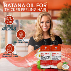 Bellisso Après-shampoing Batana, flacon volumisant et nourrissant.
