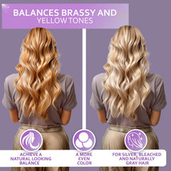 Bellisso Après-Shampooing Violet, flacon visible, uniformise la couleur
