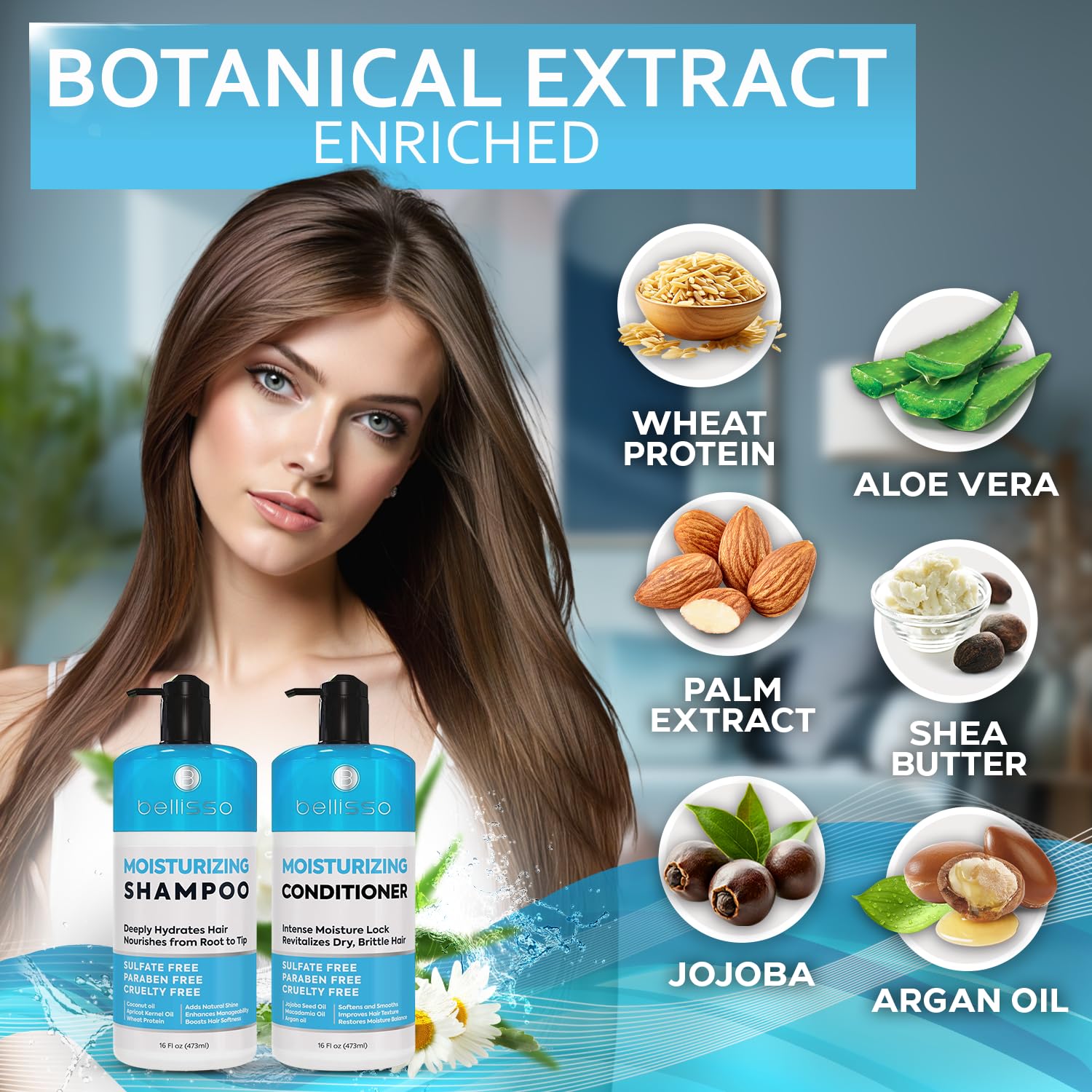 Cheveux bouclés hydratés et souples avec Bellisso.