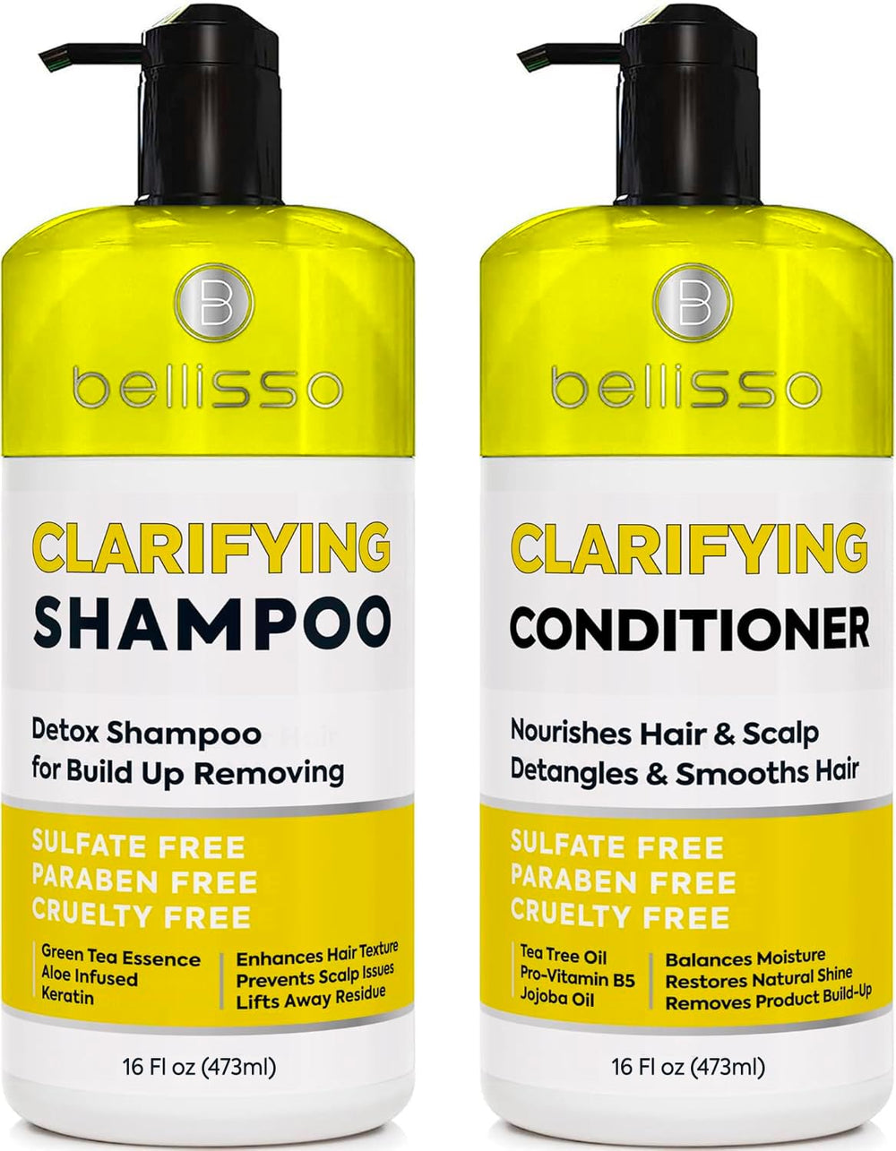 Bellisso shampoing clarifiant bouteille : nettoie en profondeur sans dessécher les longueurs.