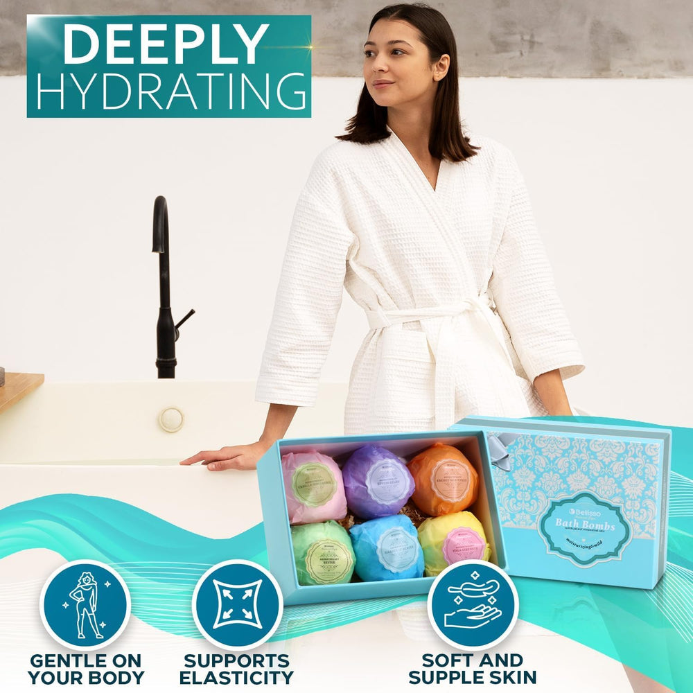 Ingrédients naturels avec sel Mer Morte et huiles essentielles Bellisso pour hydratation.