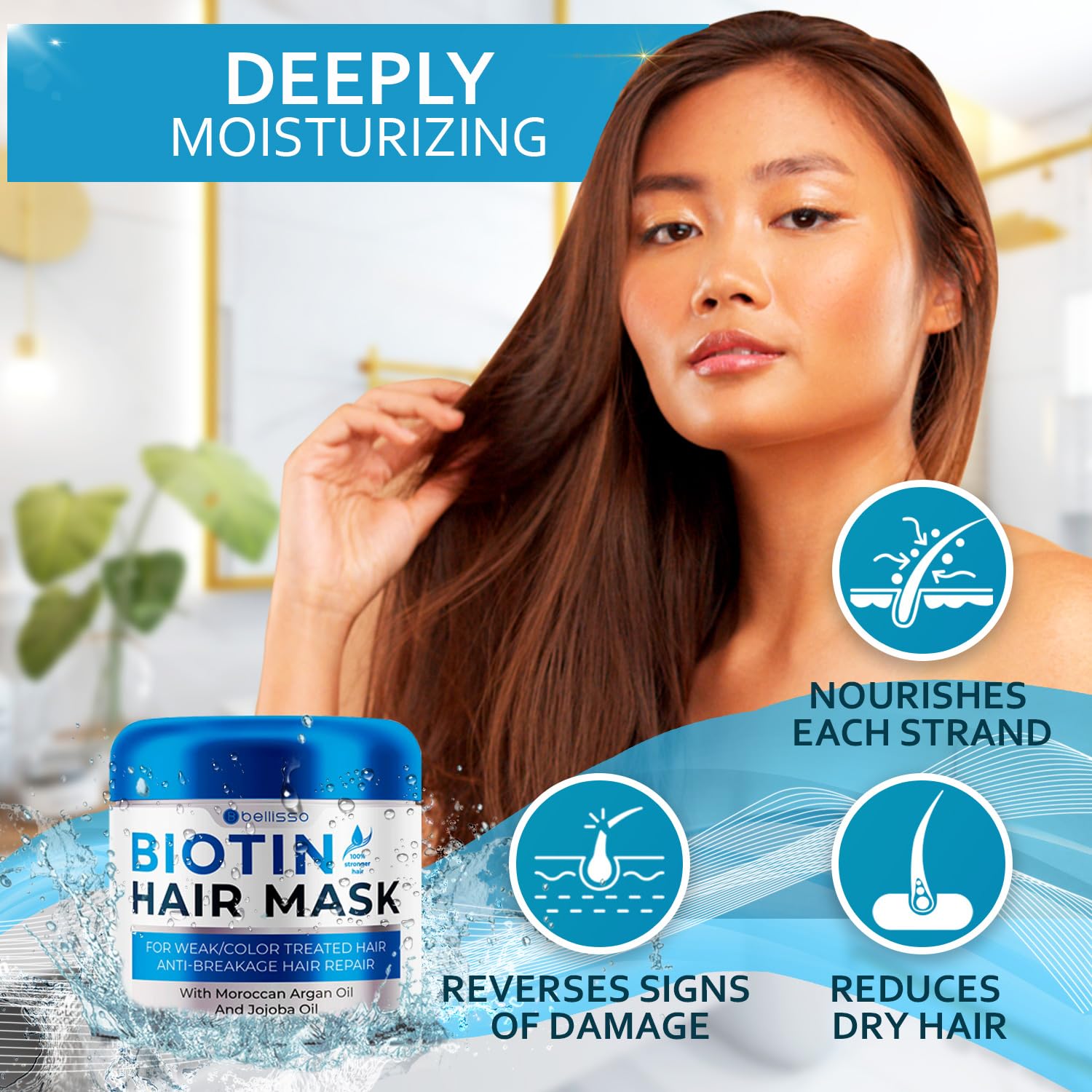Bellisso Biotine : texture crème riche pour hydratation en profondeur.