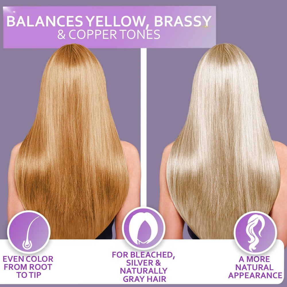 Masque violet Bellisso, neutralisation des reflets jaunes pour une couleur plus harmonieuse.
