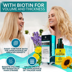 Sérum Bellisso biotine, brillance éclatante pour cheveux.
