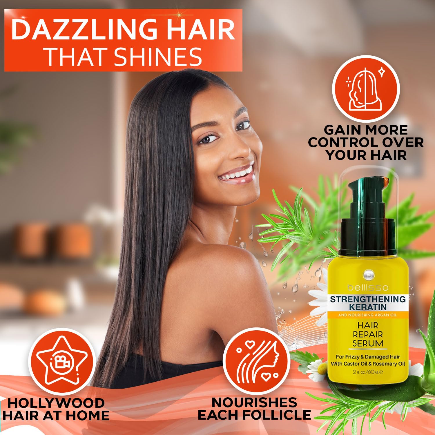 Sérum Bellisso Contrôle Frisottis – cheveux plus sages et moins de frisottis