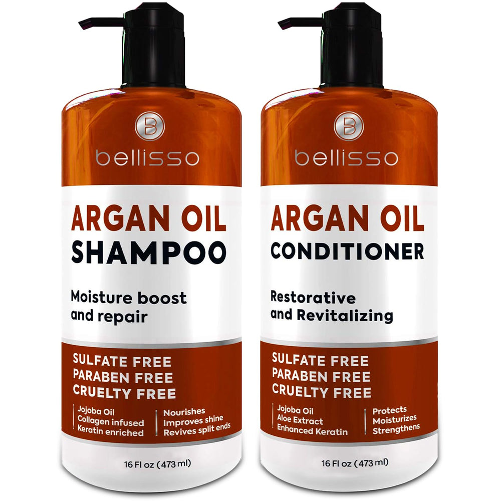 Bellisso Shampoing Argan – flacon, brillance et douceur retrouvées.