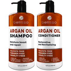 Bellisso Shampoing Argan – flacon, brillance et douceur retrouvées.