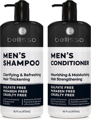 Bellisso Shampoing clarifiant en flacon pour éliminer les résidus et laisser les cheveux frais.