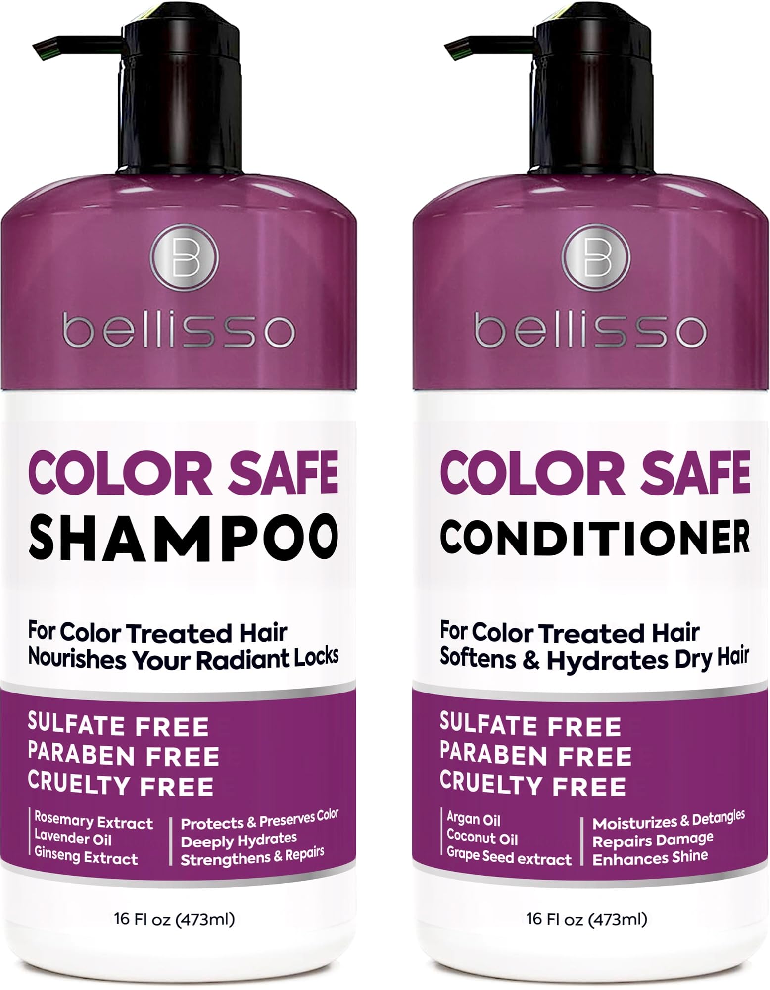 Bellisso shampoing protection-couleur, bouteille prête à préserver l'éclat des teintes.