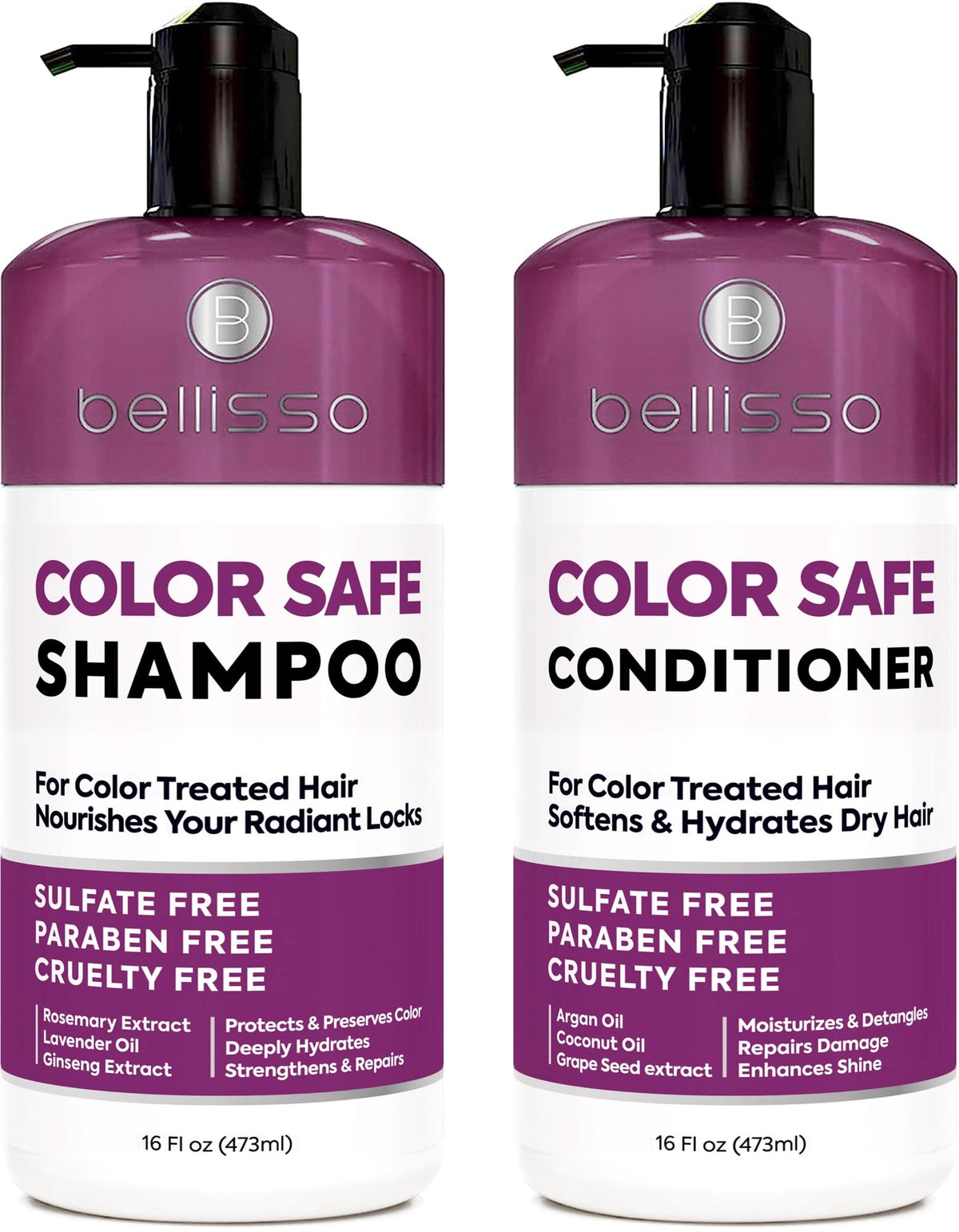 Bellisso shampoing protection-couleur, bouteille prête à préserver l'éclat des teintes.