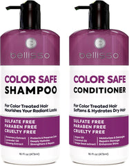 Bellisso shampoing protection-couleur, bouteille prête à préserver l'éclat des teintes.