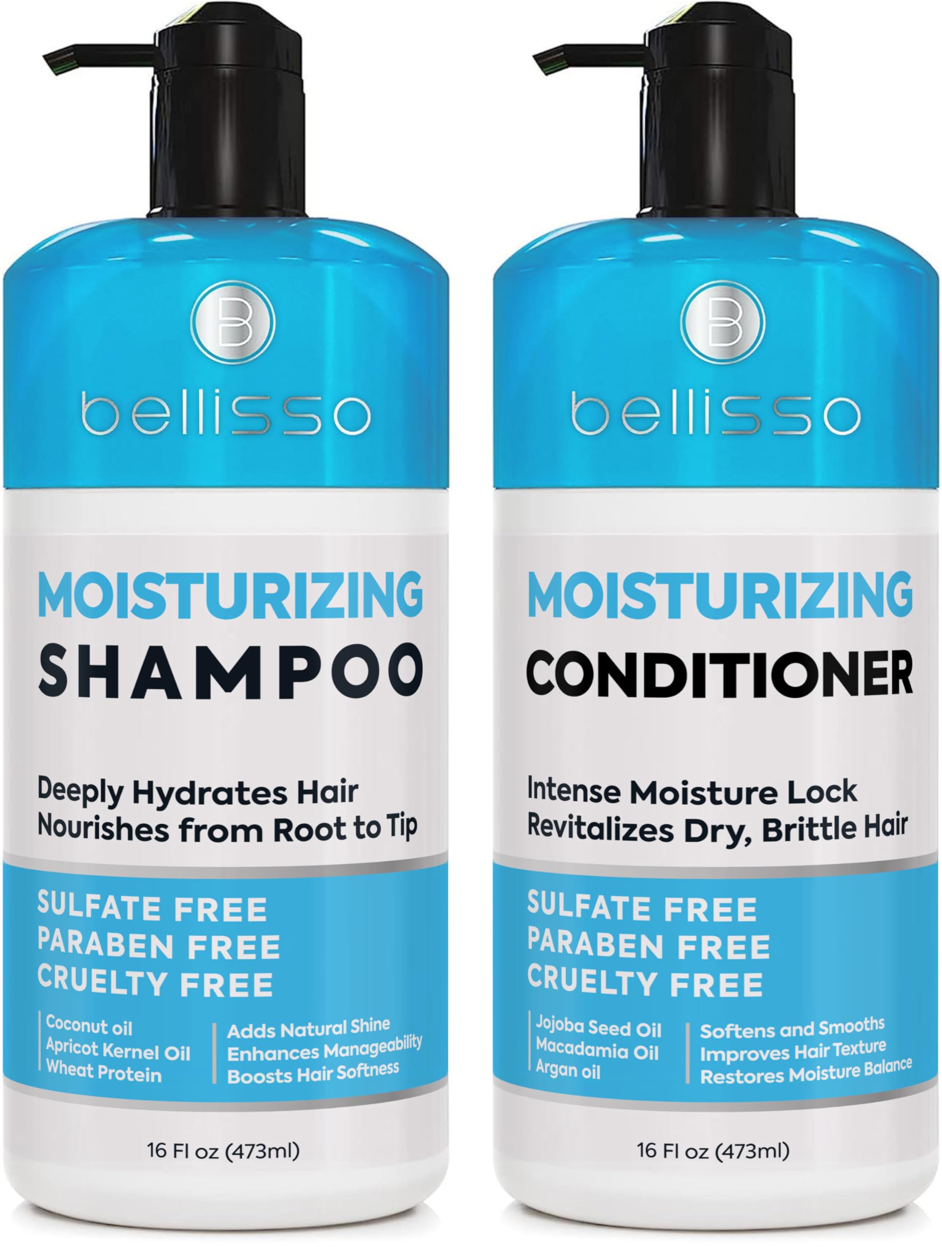 Shampooing Bellisso, bouteille hydratante, hydratation durable dès le premier lavage.
