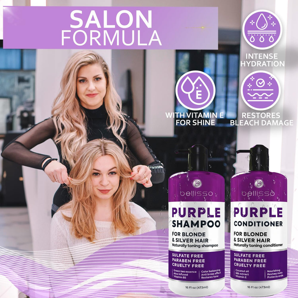 Utilisation Shampoing Violet Bellisso dans la douche pour cheveux gris