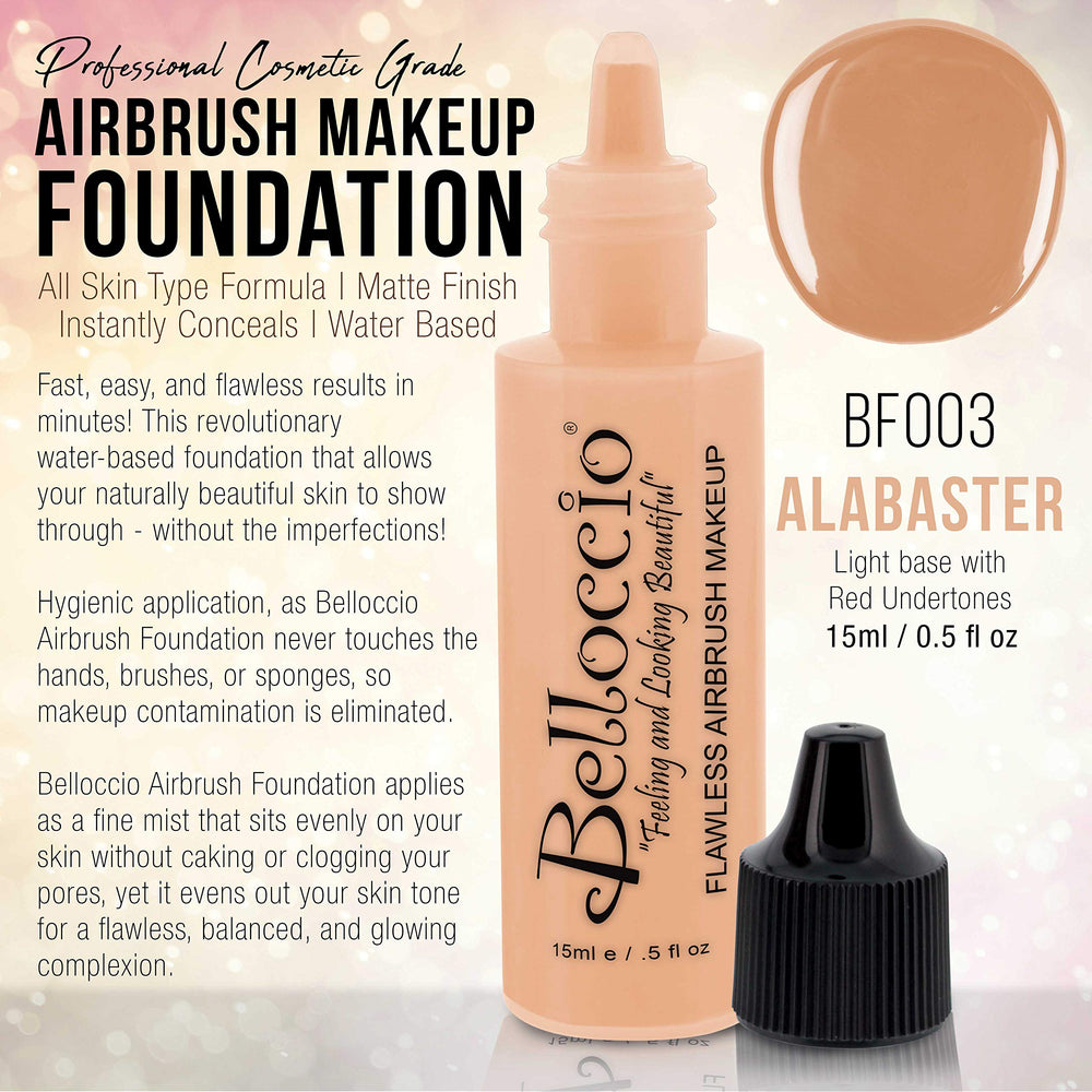 Belloccio Airbrush Brume Fine Teint Alabaster, fini uniforme sur le visage.