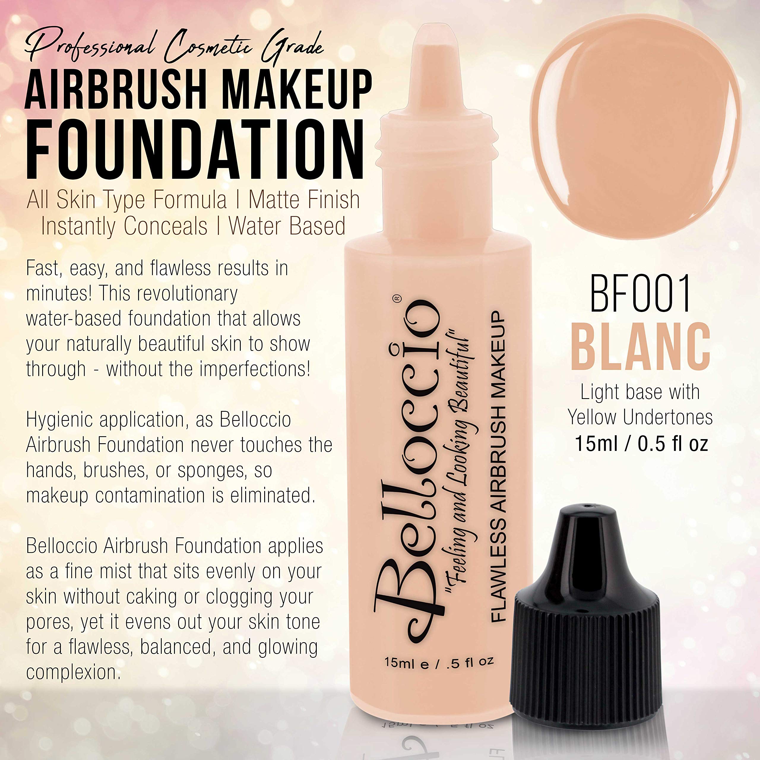 Texture-lumineuse sur peau, produit d’application fluide et léger.