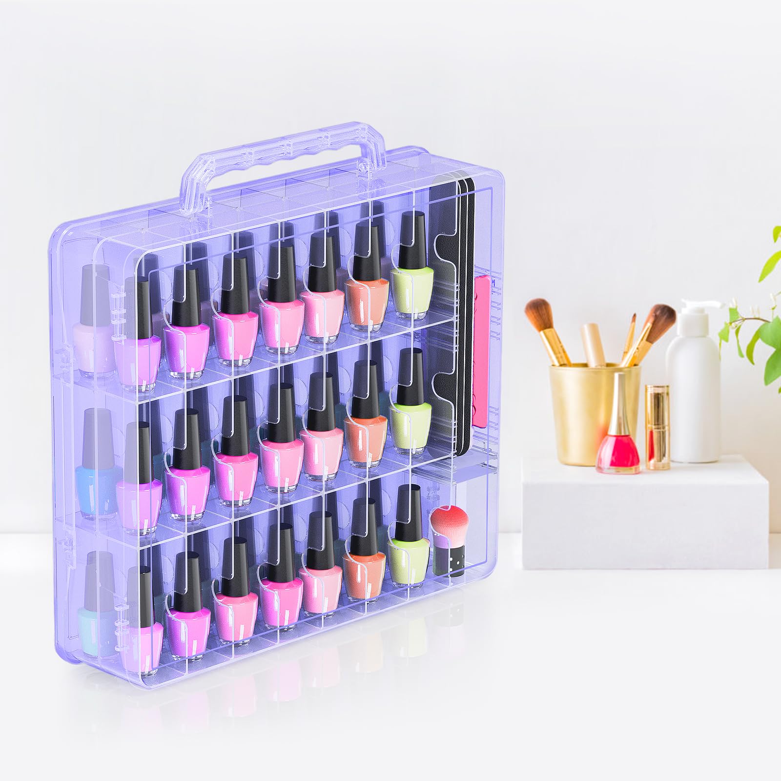 Beloving Organisateur-vernis 48 bouteilles: design compact pour gagner de la place.