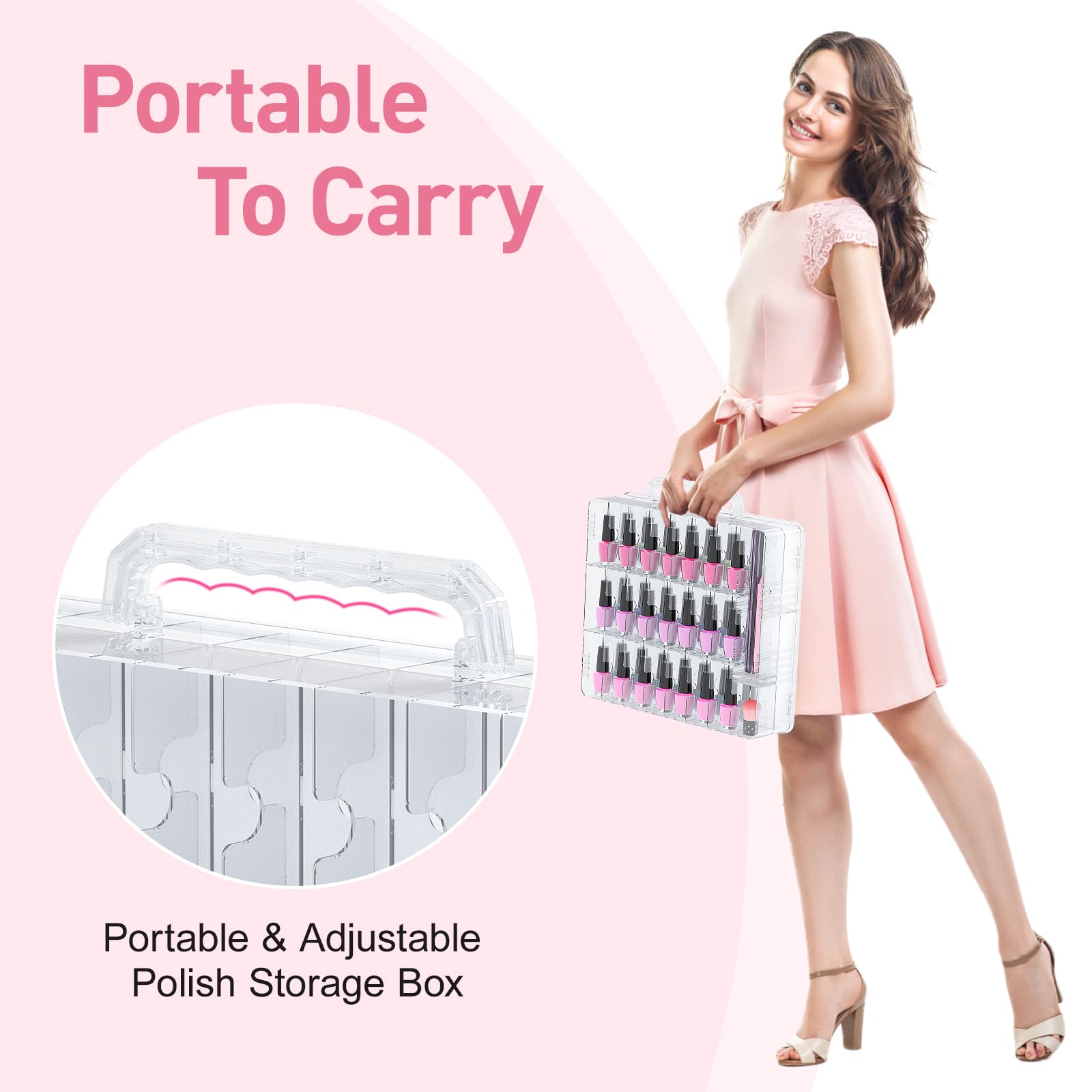 Beloving Organisateur Vernis 48 Flacons – ouverture frontale et nettoyage facile.