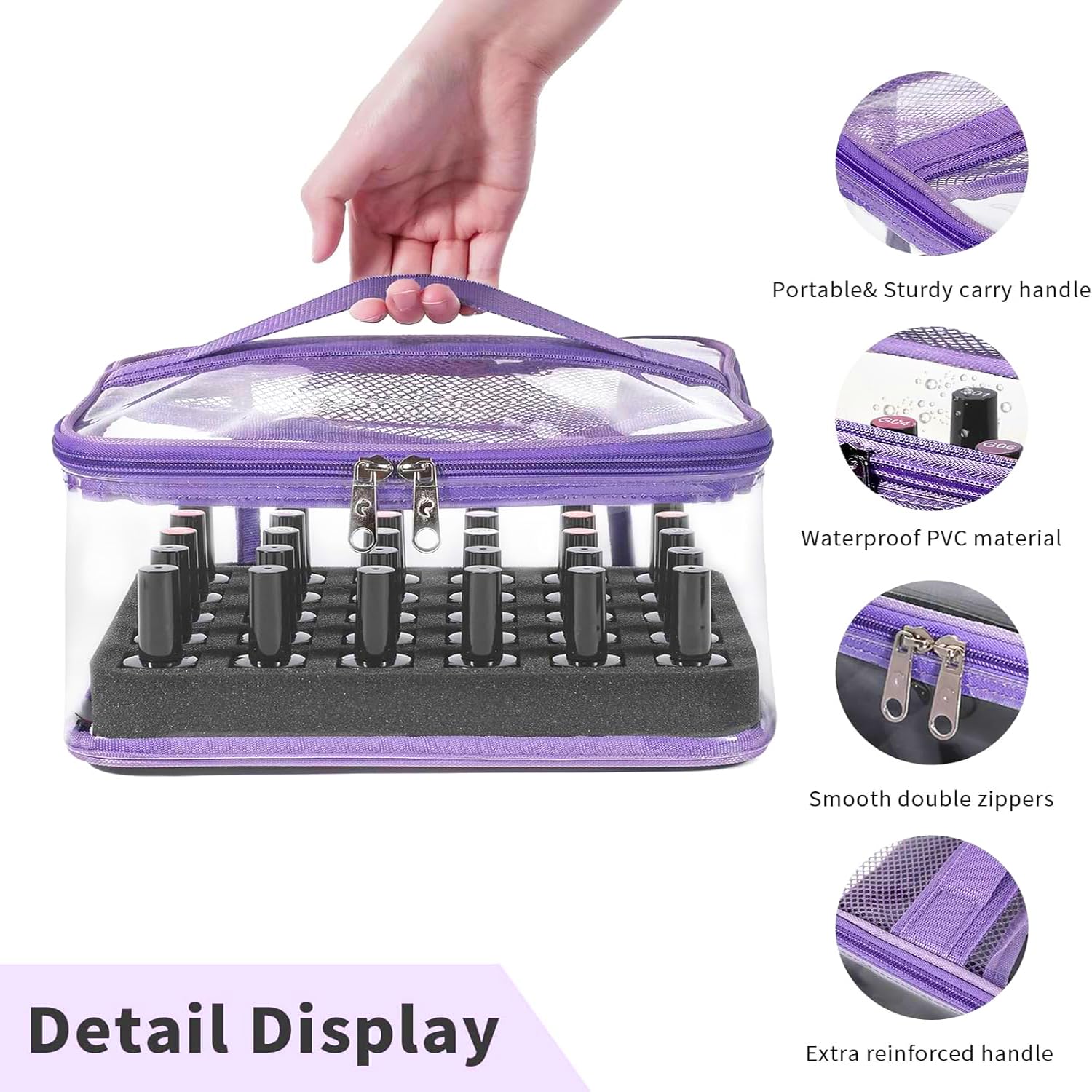 Beloving Organiseur Vernis Fermeture Éclair – fermeture sécurisée et compacte.