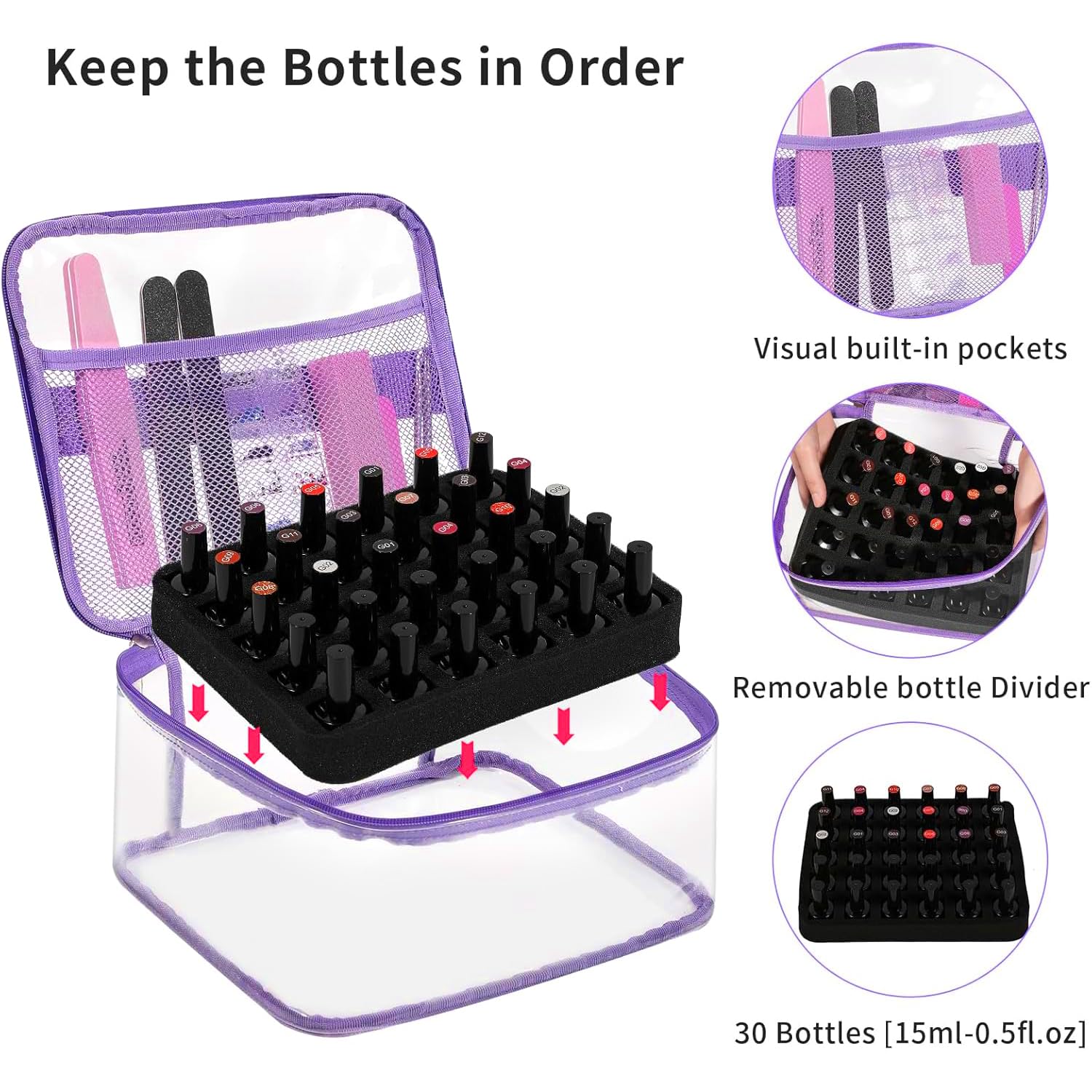 Beloving Organiseur Vernis Poignée Haute – transport simple en voyage.