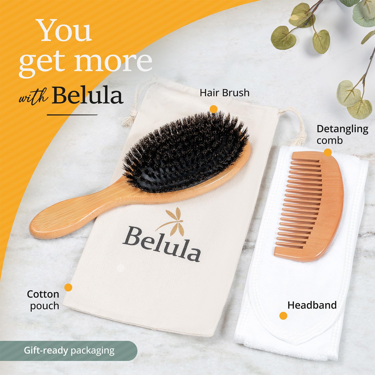 Brosse Belula – contrôle des frisottis pour cheveux soyeux