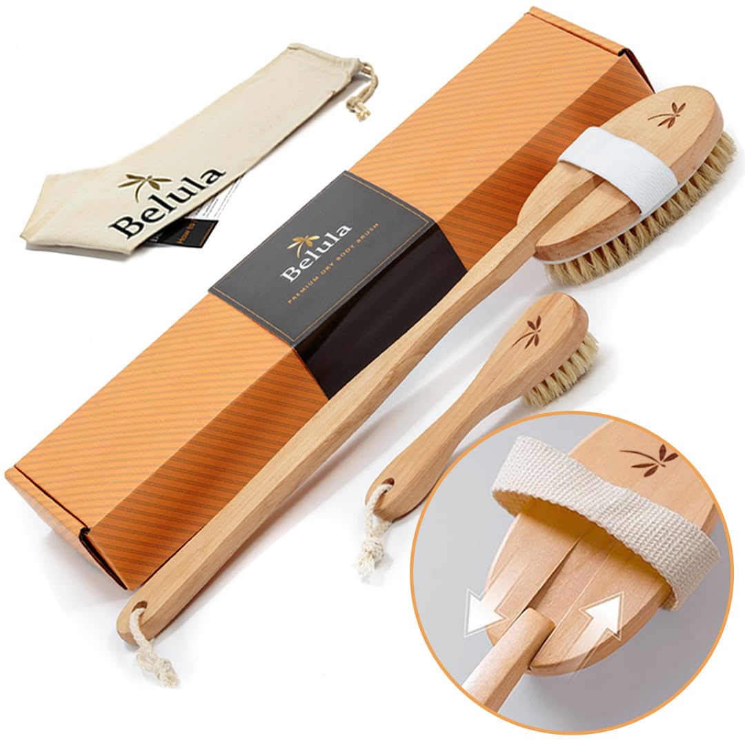 Brosse Belula ensemble-brosse-corps-seche: exfolie en douceur et revitalise la peau.