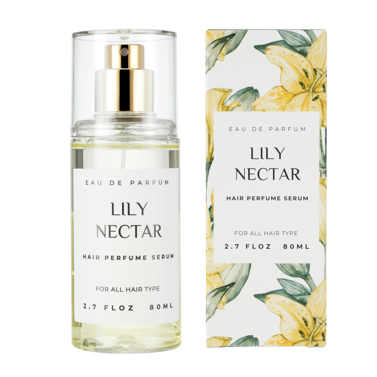 benatu hair perfume bouteille Lily Nectar, parfum durable pour cheveux.