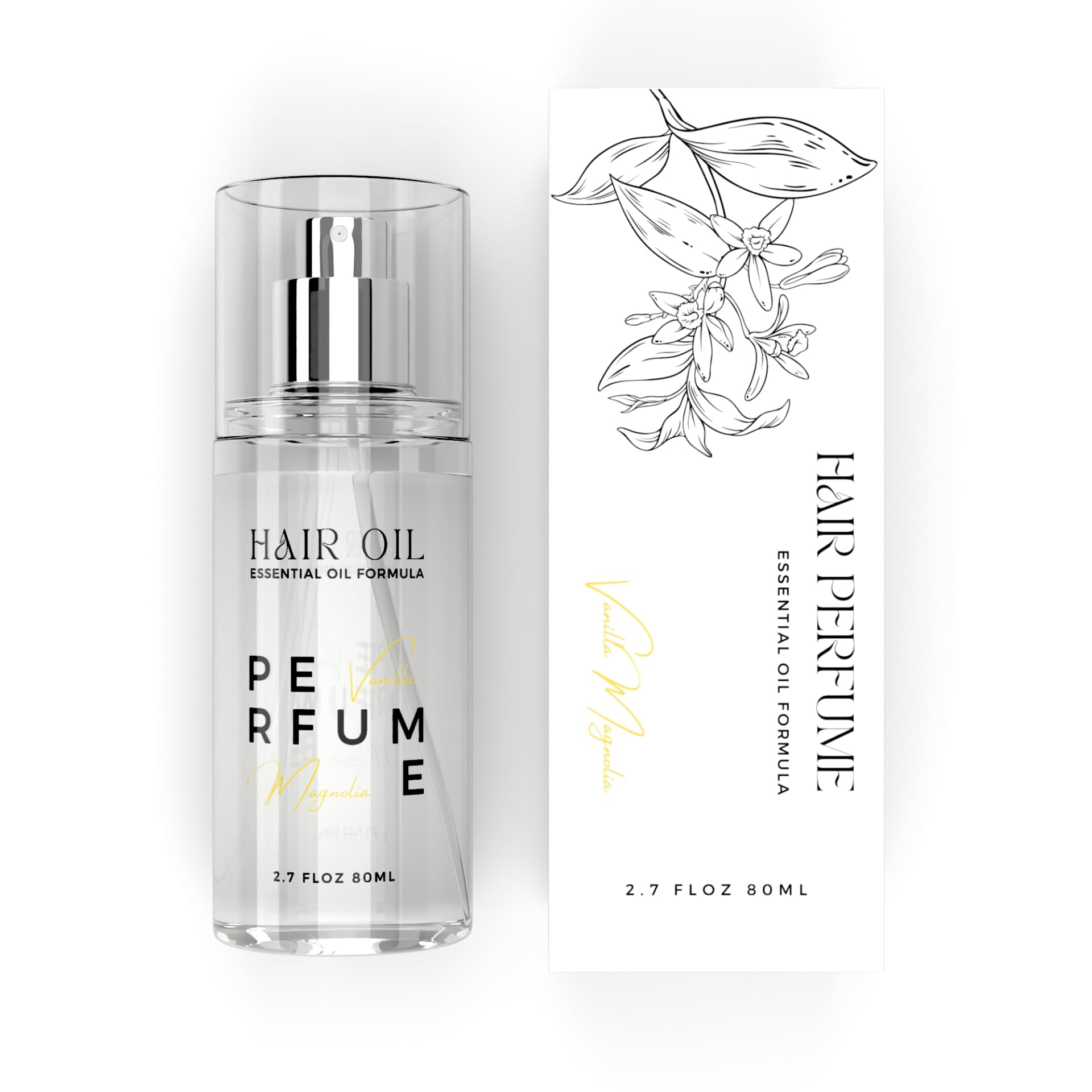 Benatu huile parfum cheveux Vanille Magnolia – flacon élégant et parfum durable.