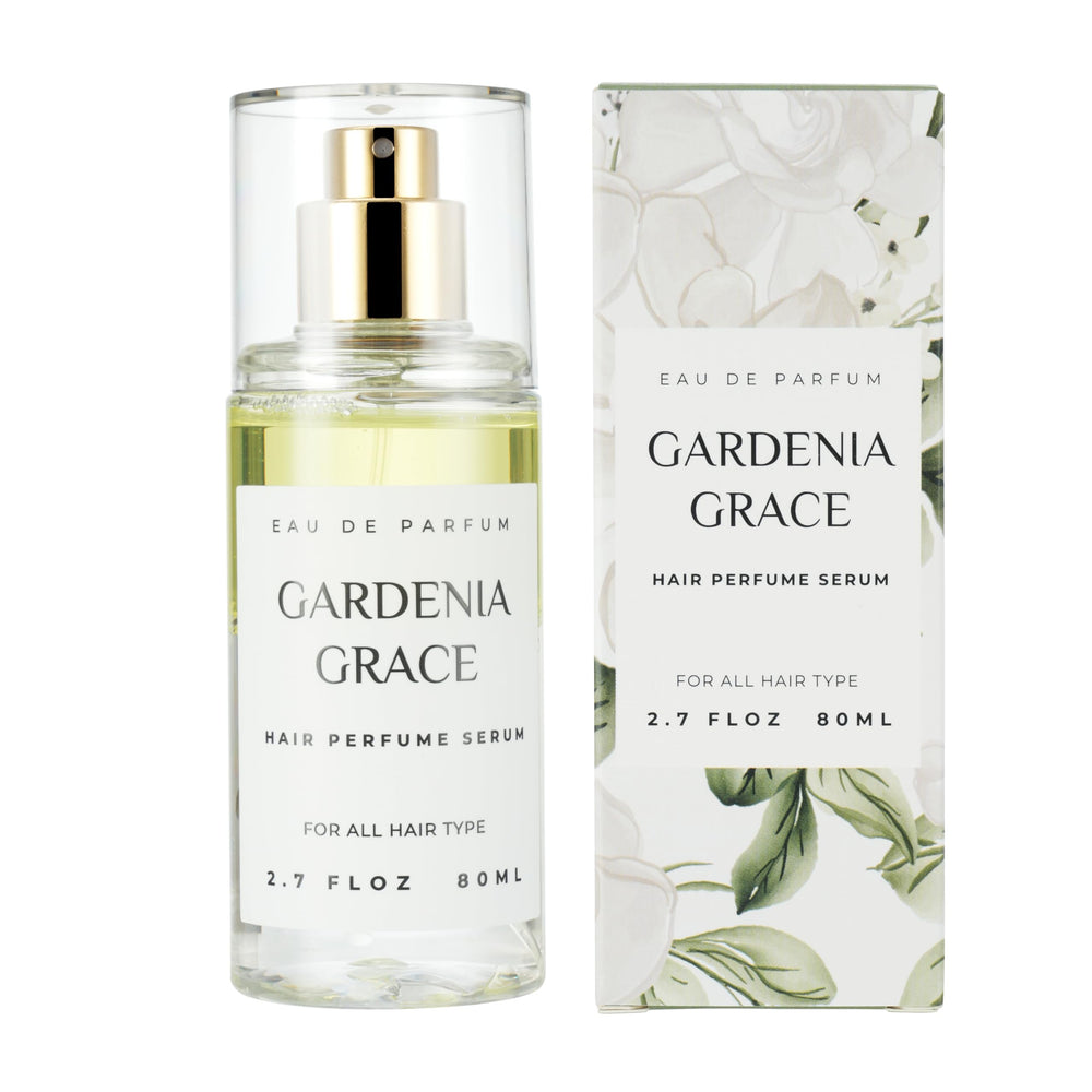 Parfum capillaire benatu Gardenia Grace sur la bouteille, fragrance durable