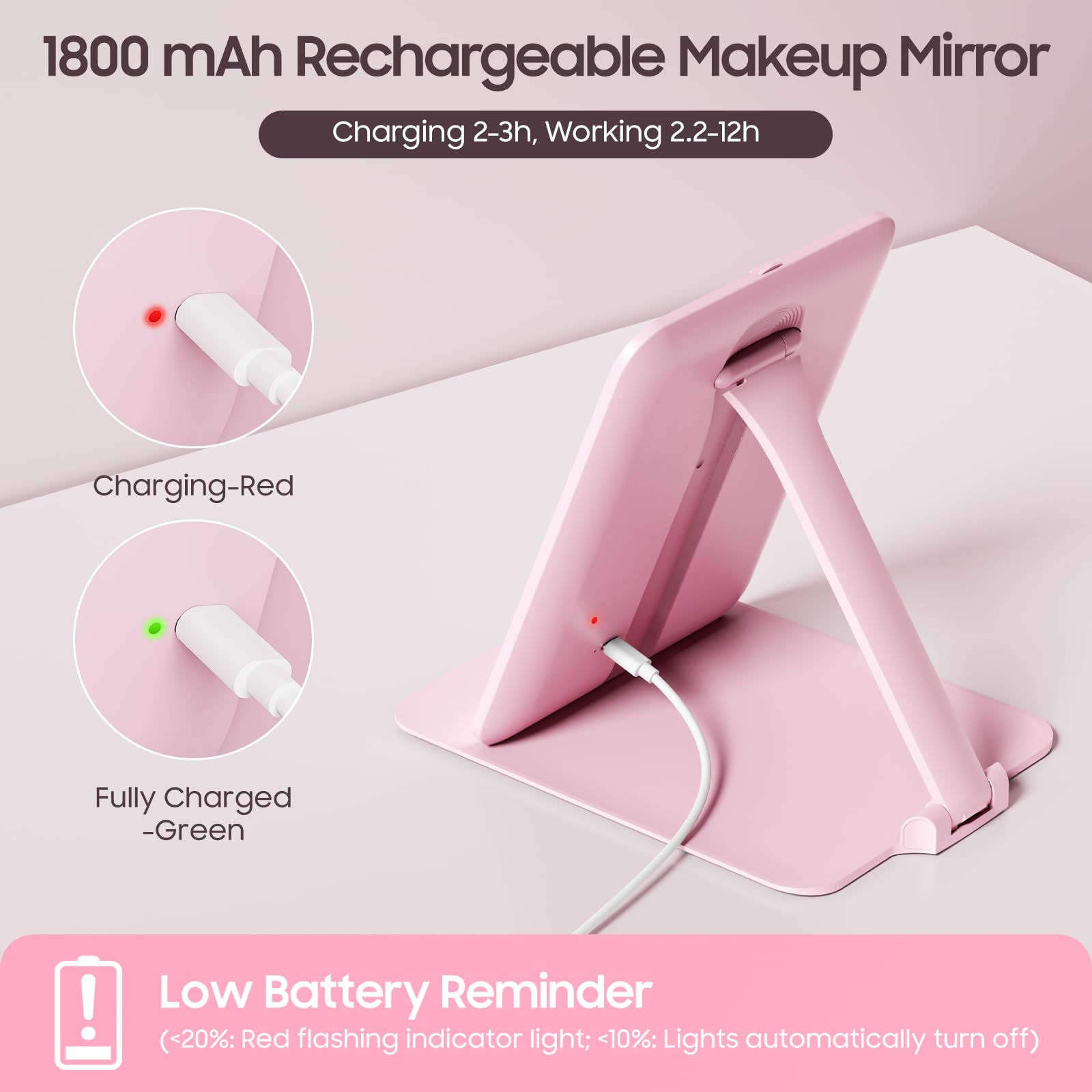 Recharge Type-C et batterie 1800mAh pour longue autonomie