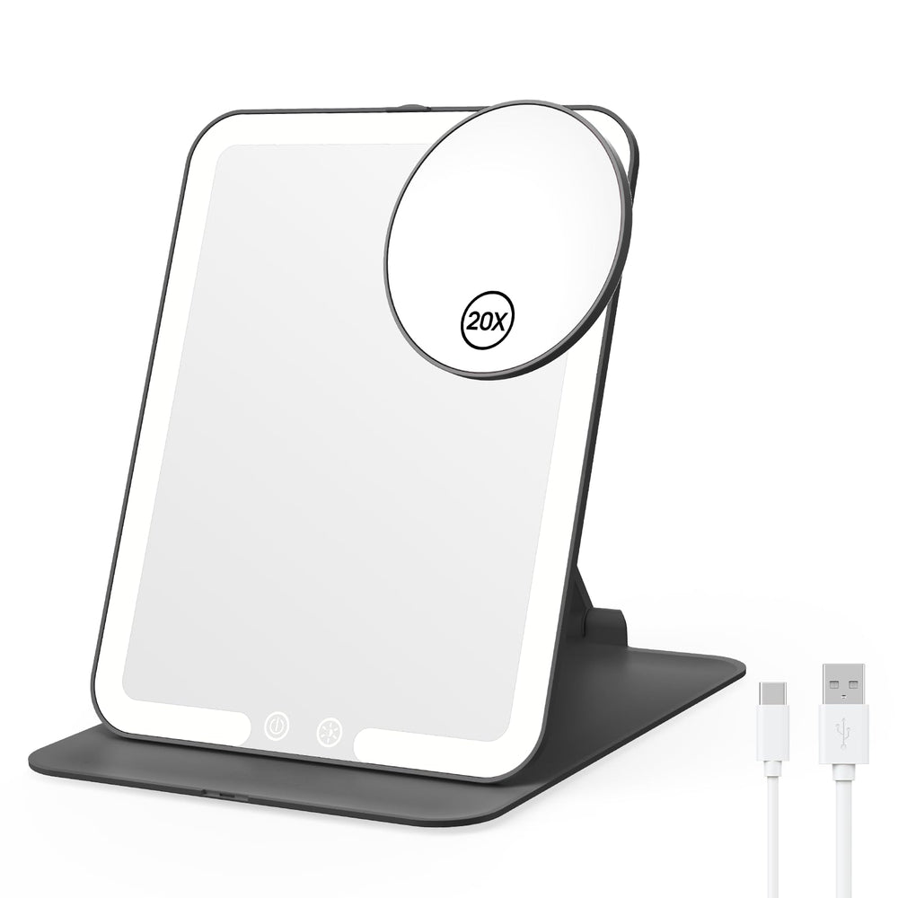 Miroir Benbilry de voyage pliant avec lumière pour maquillage précis