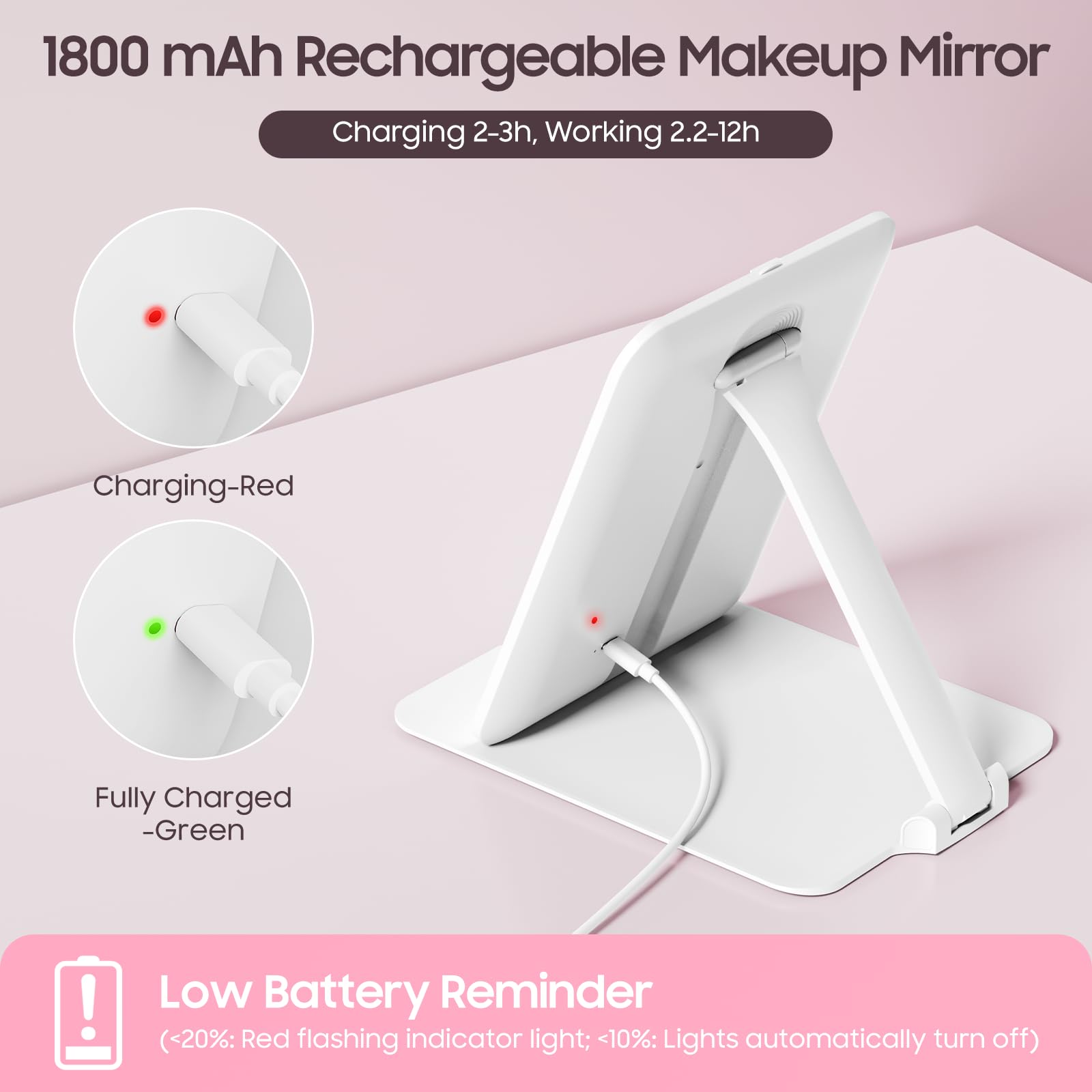 Benbilry miroir au design compact avec étui imperméable inclus.