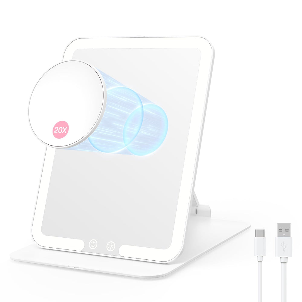 Miroir Benbilry de maquillage de voyage pliable avec éclairage pour un maquillage précis.