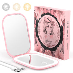 Miroir Benbilry de poche ultra-svelte avec lumière intégré pour retouches rapides.