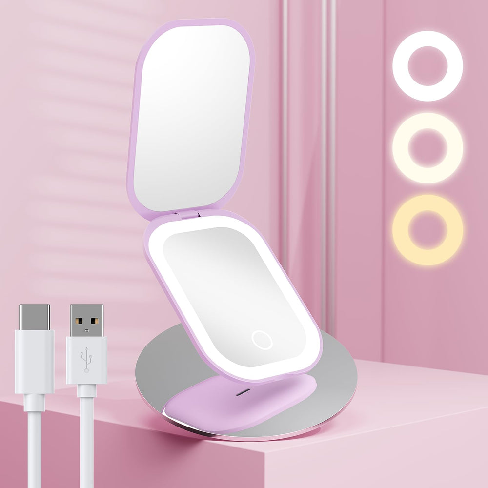 Miroir de voyage Benbilry compact avec 1x et 3x pour retouches précises.