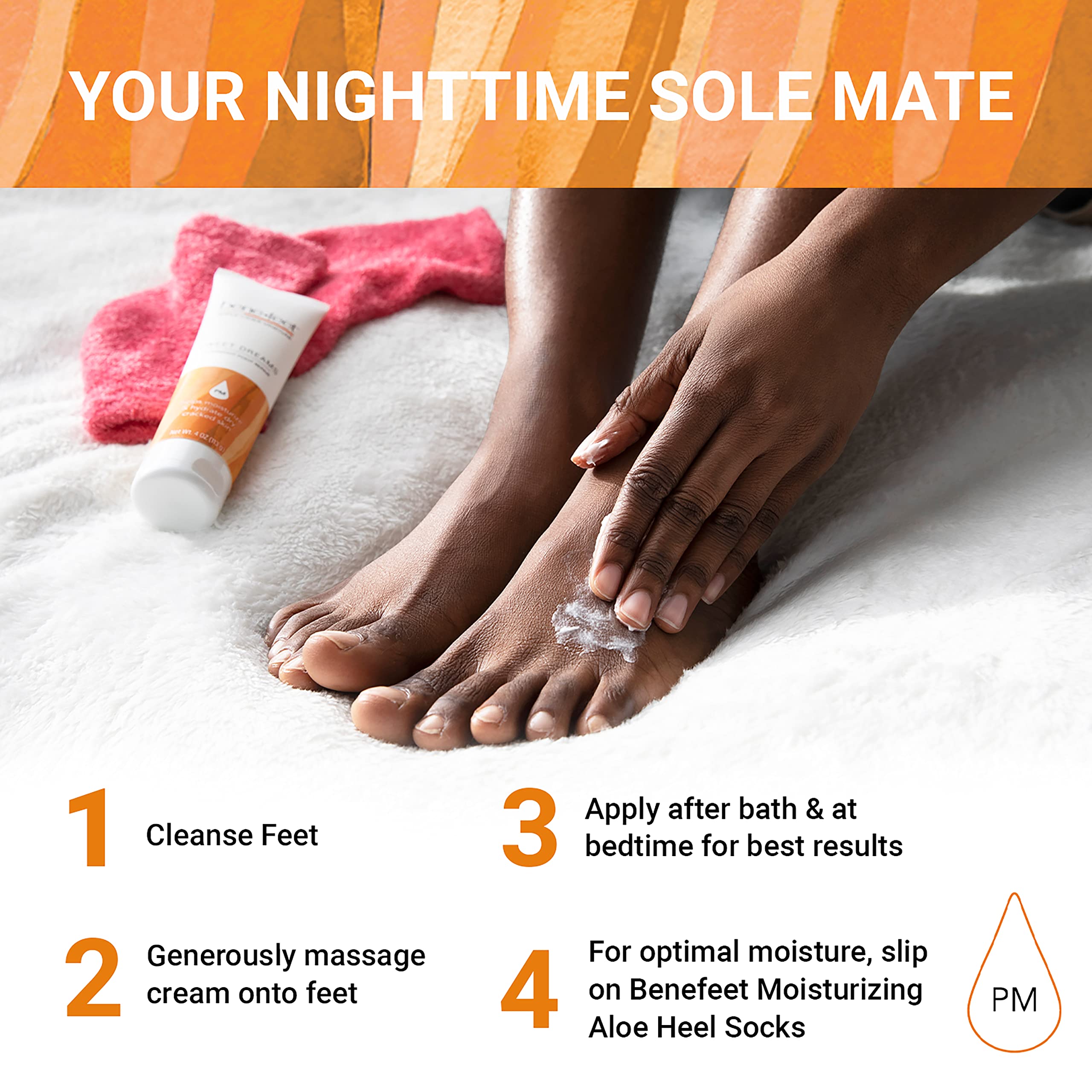 Benefeet Sweet Dreams Crème pieds - Texture à absorption rapide pendant la nuit.