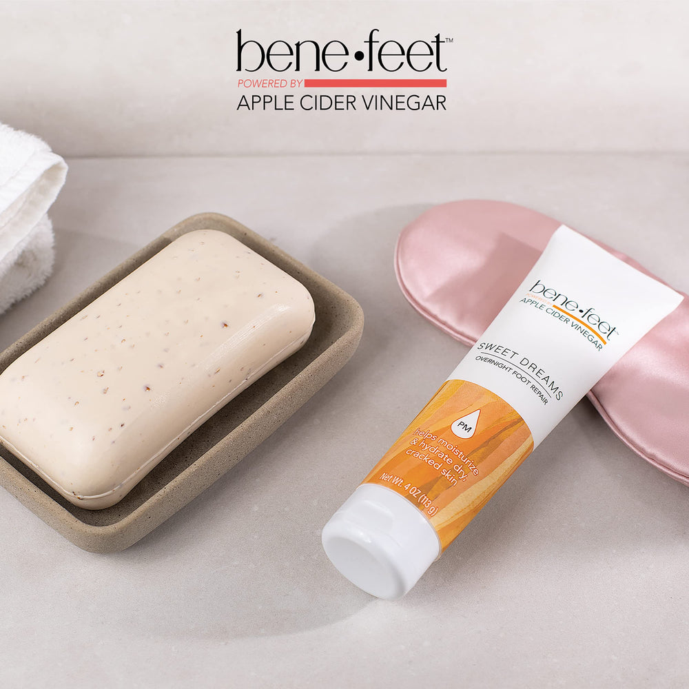 Benefeet Sweet Dreams Crème pieds - Rituel nocturne idéal avec des chaussettes pour résultats optimisés.