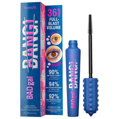 Benefit BADgal Bang Mascara, brosse Slimpact, volume aérien sans lourdeur.