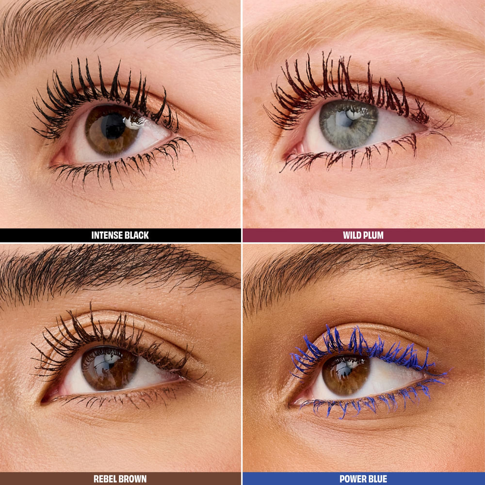 Cils volumisés par BADgal BANG! grâce aux aéro-particules et à une application légère.