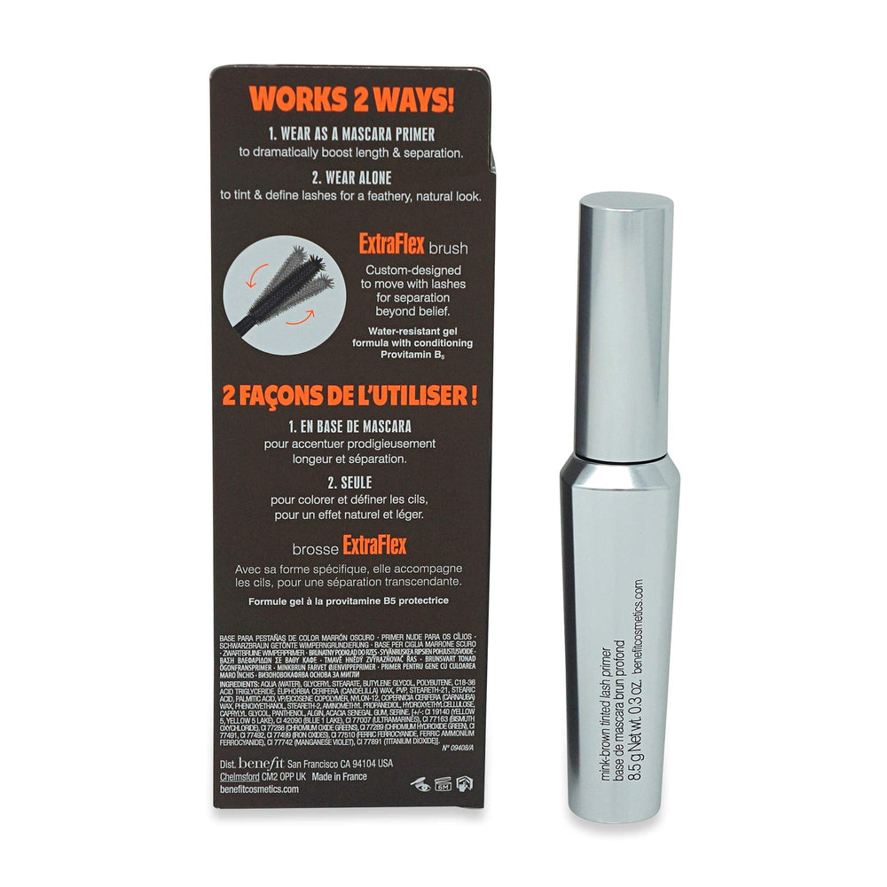 Benefit base teintée cils marron mink – couleur uniforme et définition durable.