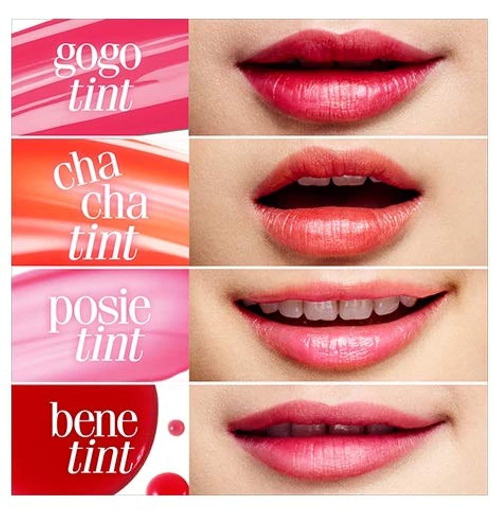 Benefit Benetint Mini sur les joues pour une couleur naturelle et facile à estomper.