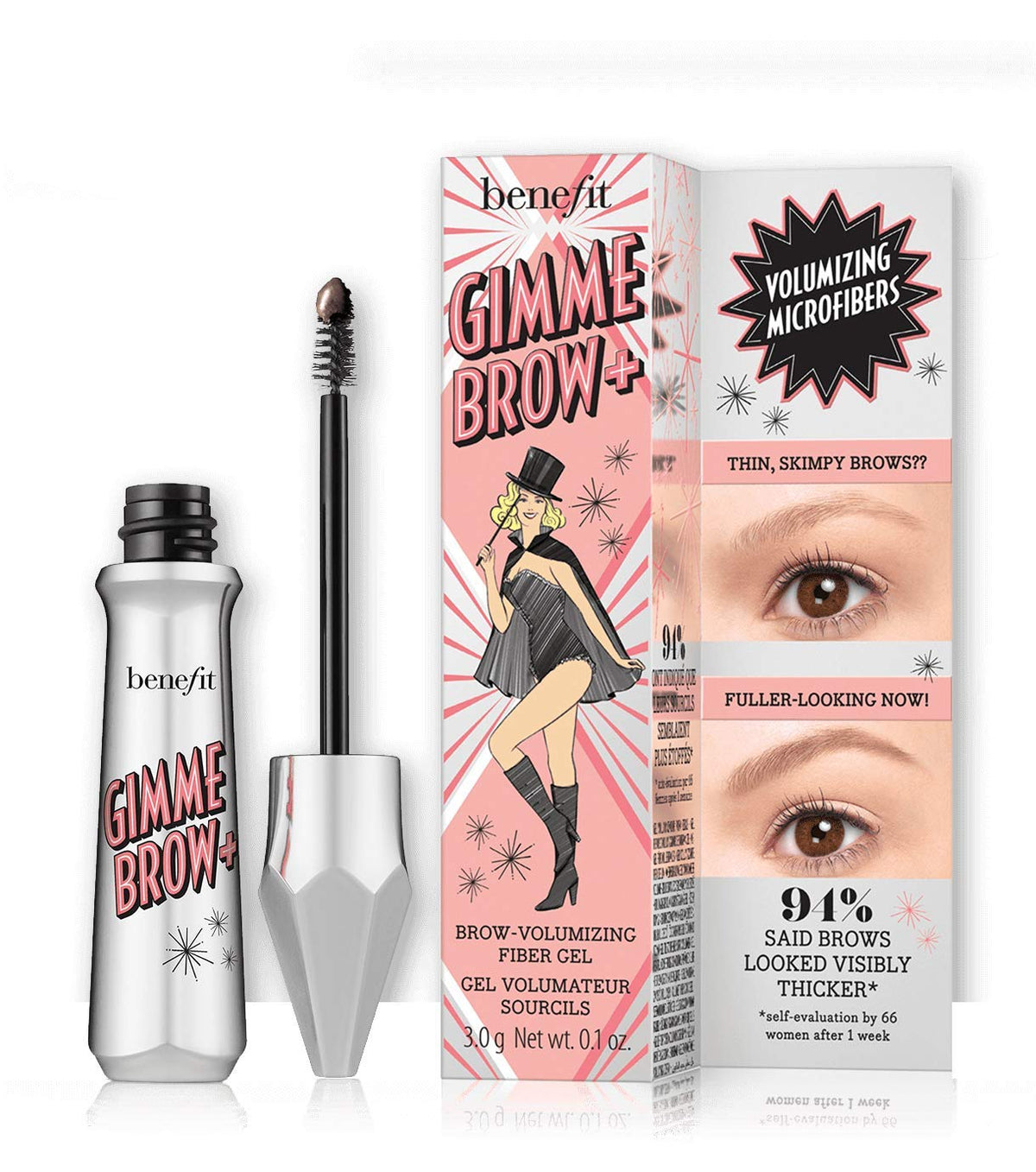 Gel volumisant Benefit Gimme Brow+ pour sourcils avec définition naturelle et effet volume