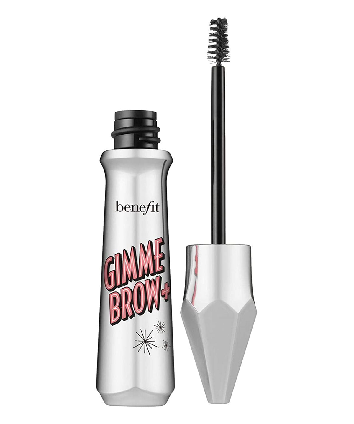 Benefit Gimme Brow+ avec sa brosse, pour un volume léger et une définition naturelle.