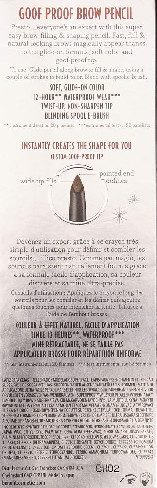 Benefit Goof Proof Sourcils, disponible en 6 teintes faciles