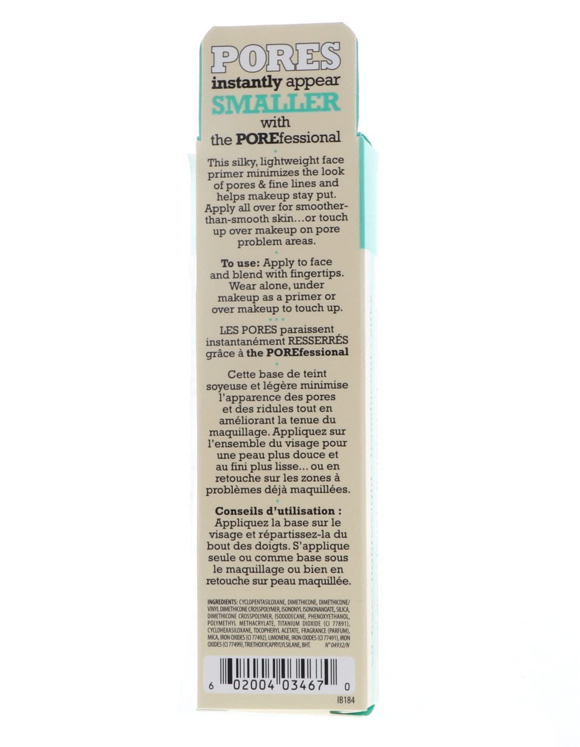 Benefit POREfessional Pro Balm prépare la peau au maquillage et favorise une tenue durable.