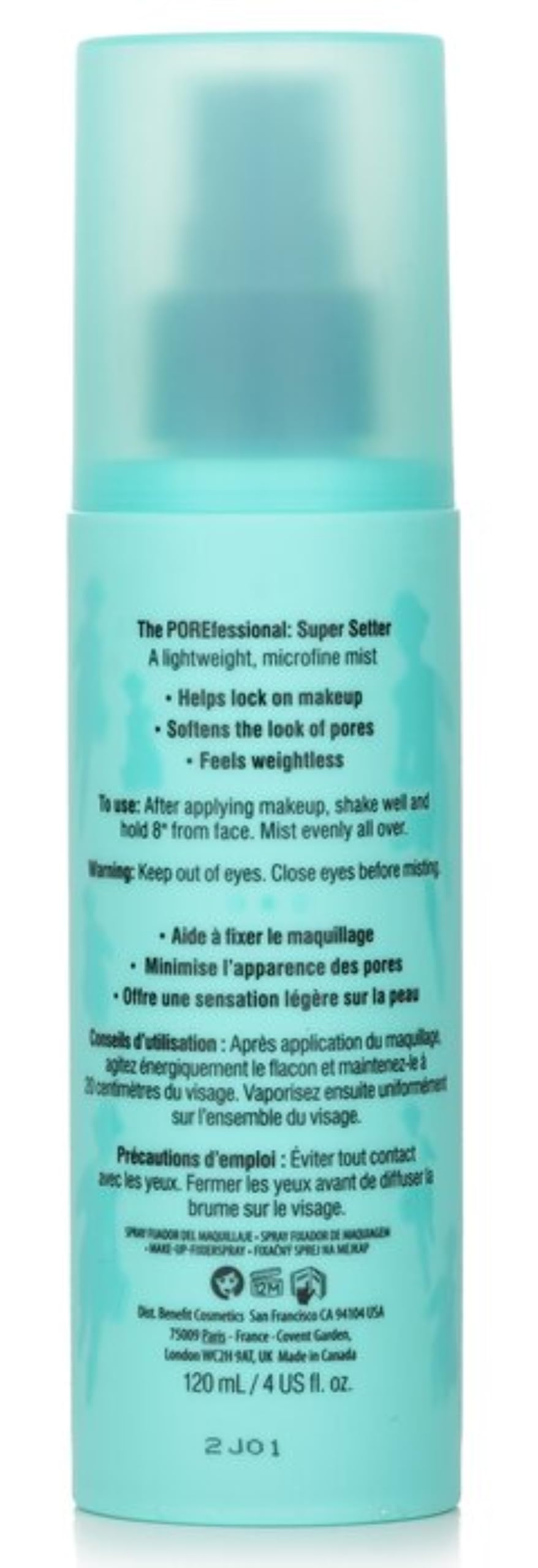 Benefit POREfessional Super Setter fixation longue durée pour un maquillage soigné toute la journée