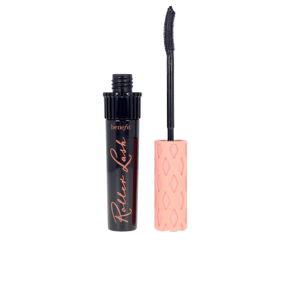 Benefit Roller Lash Mascara noir: cils levés, séparés et regard ouvert, tenue durable.