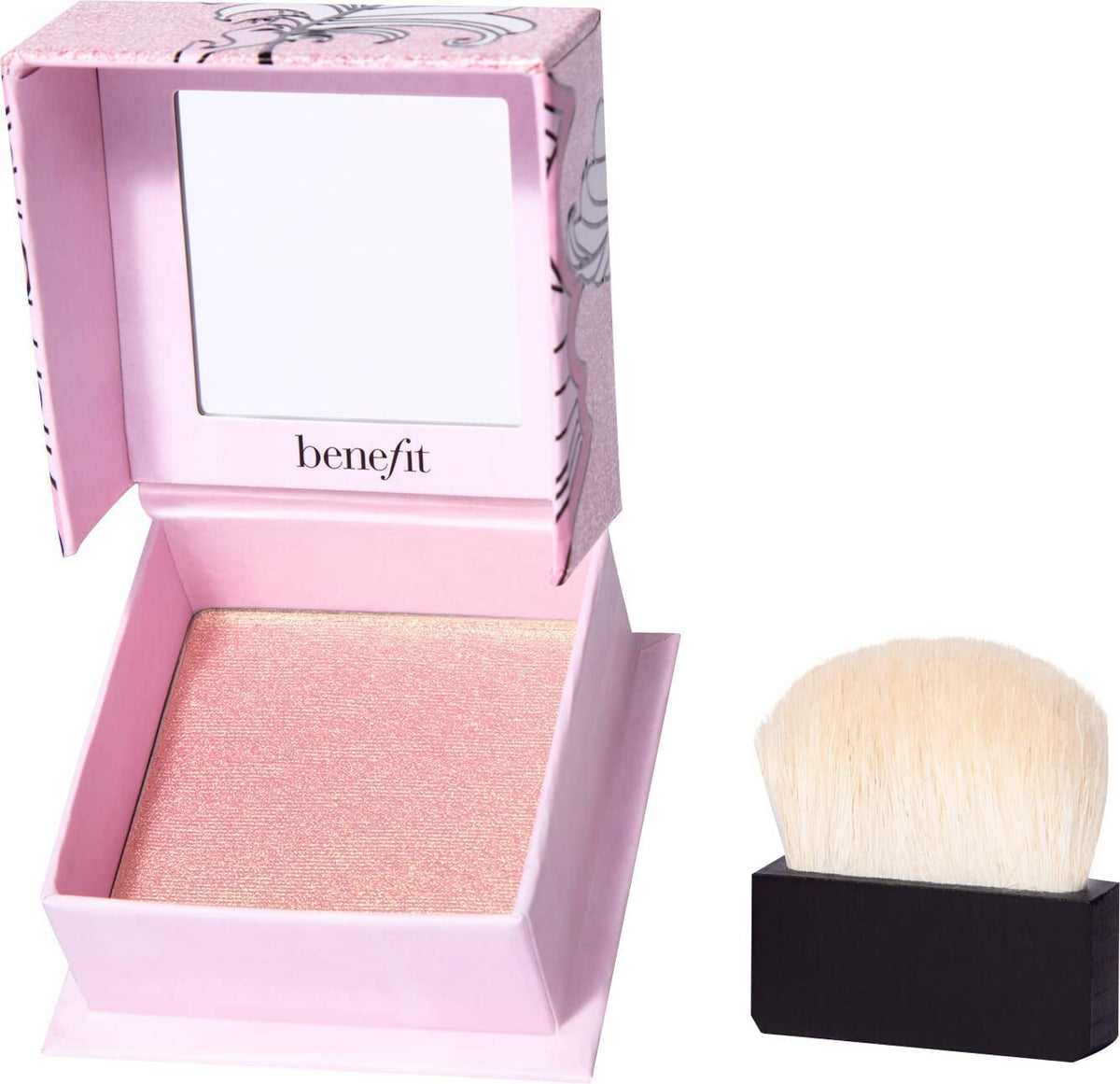 Fard illuminant Benefit Tickle : poudre fine pour une lueur dorée rosée sur les joues.