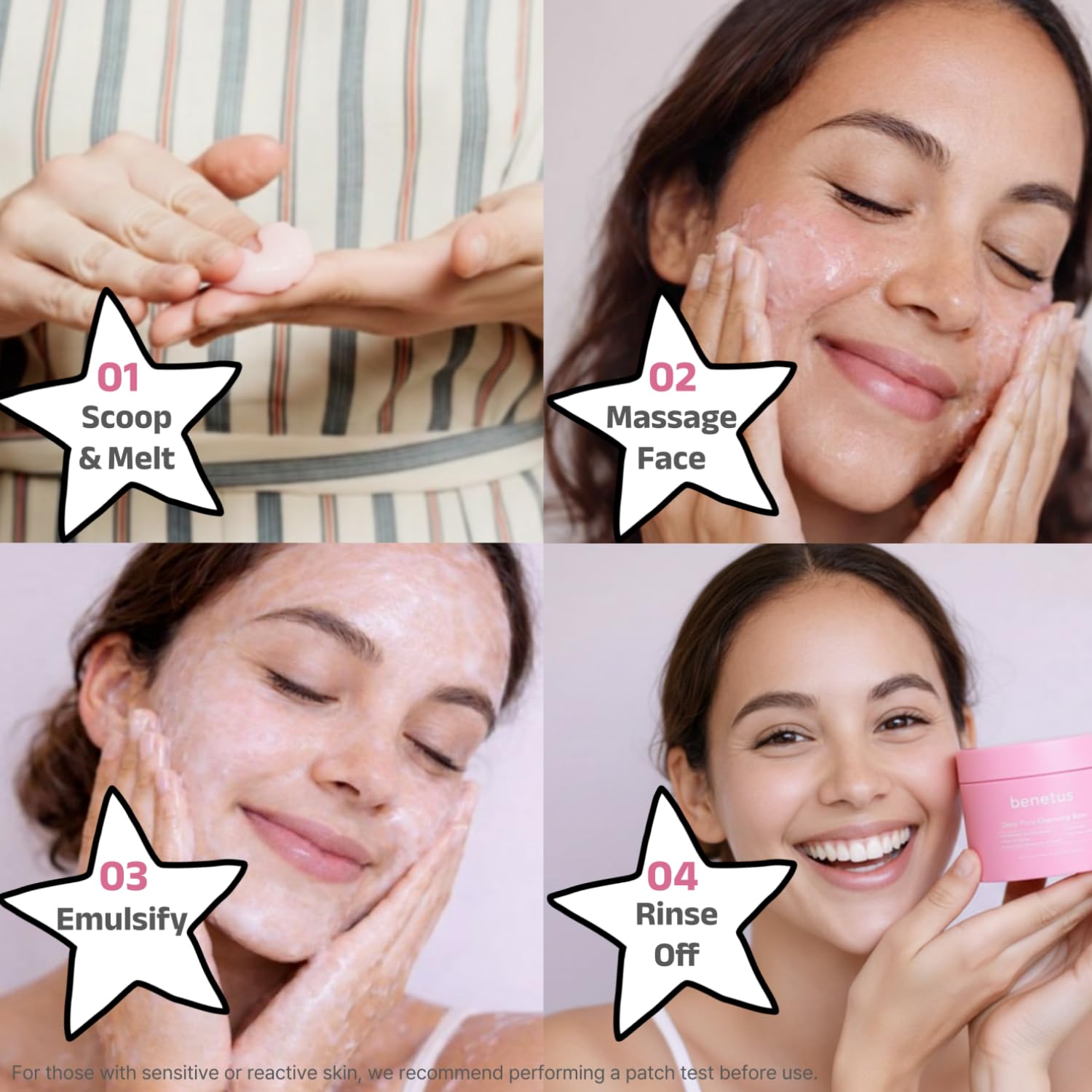 Benetus Deep Pure Cleansing Balm parfum floral-fruité, expérience sensorielle agréable.