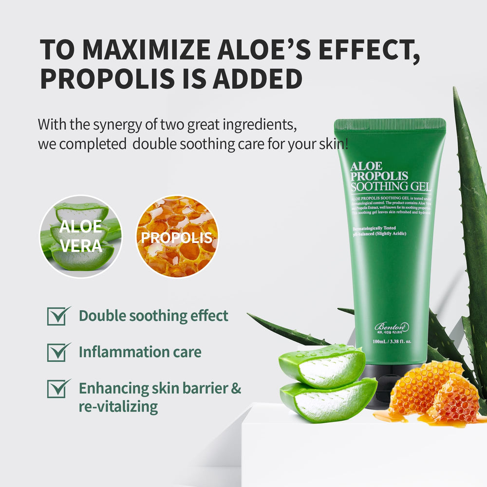 Gel hydratant léger BentOn Aloe Propolis offrant hydratation durable.