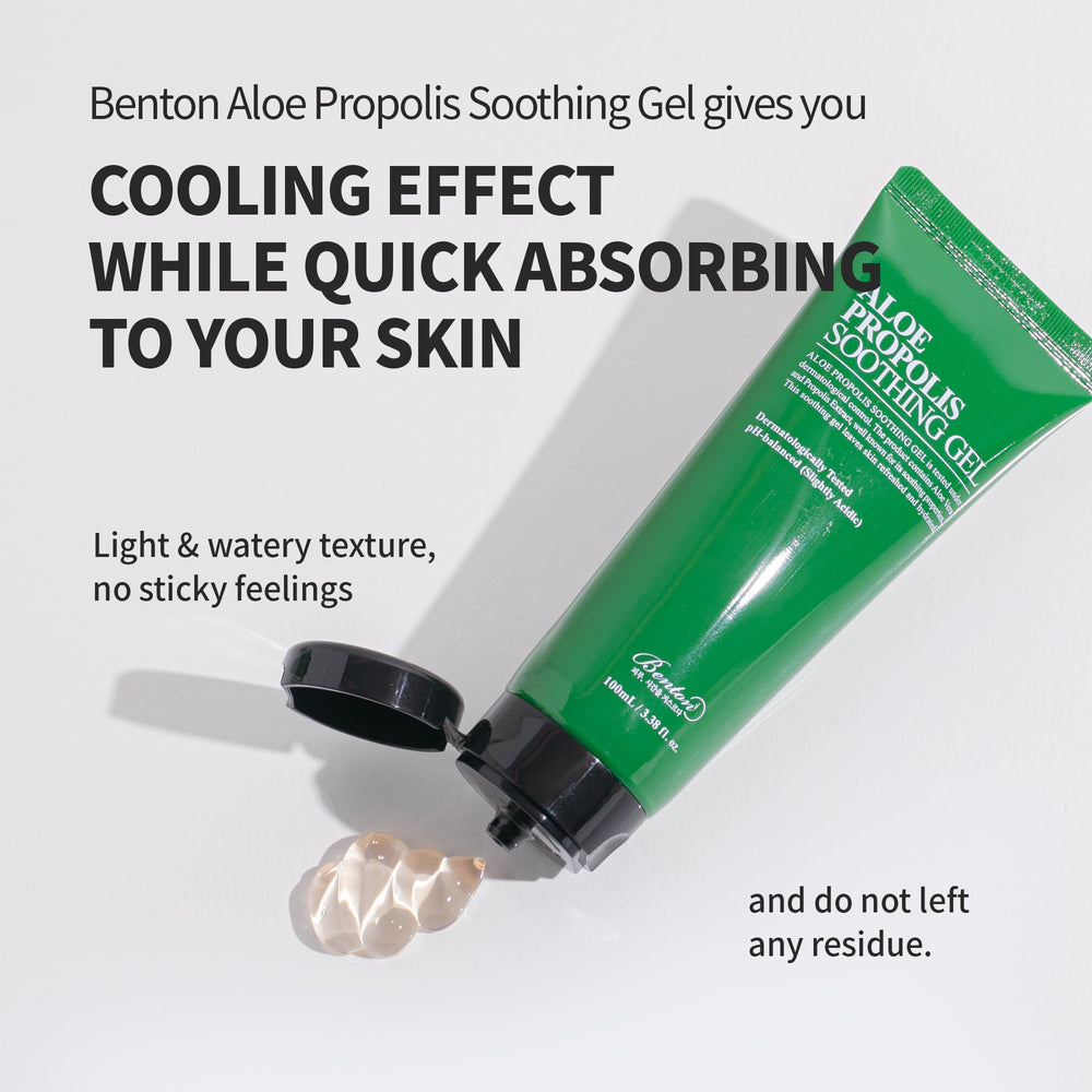 BENTON Aloe Propolis Gel vegan, adapté à tous types de peau.